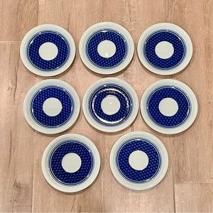 8 PCs Harmony Block‎ Vista Alegre Blue Note - Saucer Plates 6.5” Mint Rare